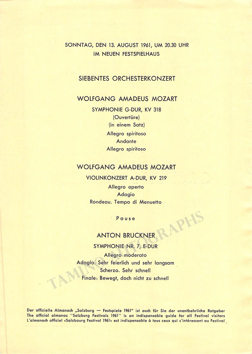 Milstein, Nathan - Unsigned Concert Programs (Various Options) - Image 6