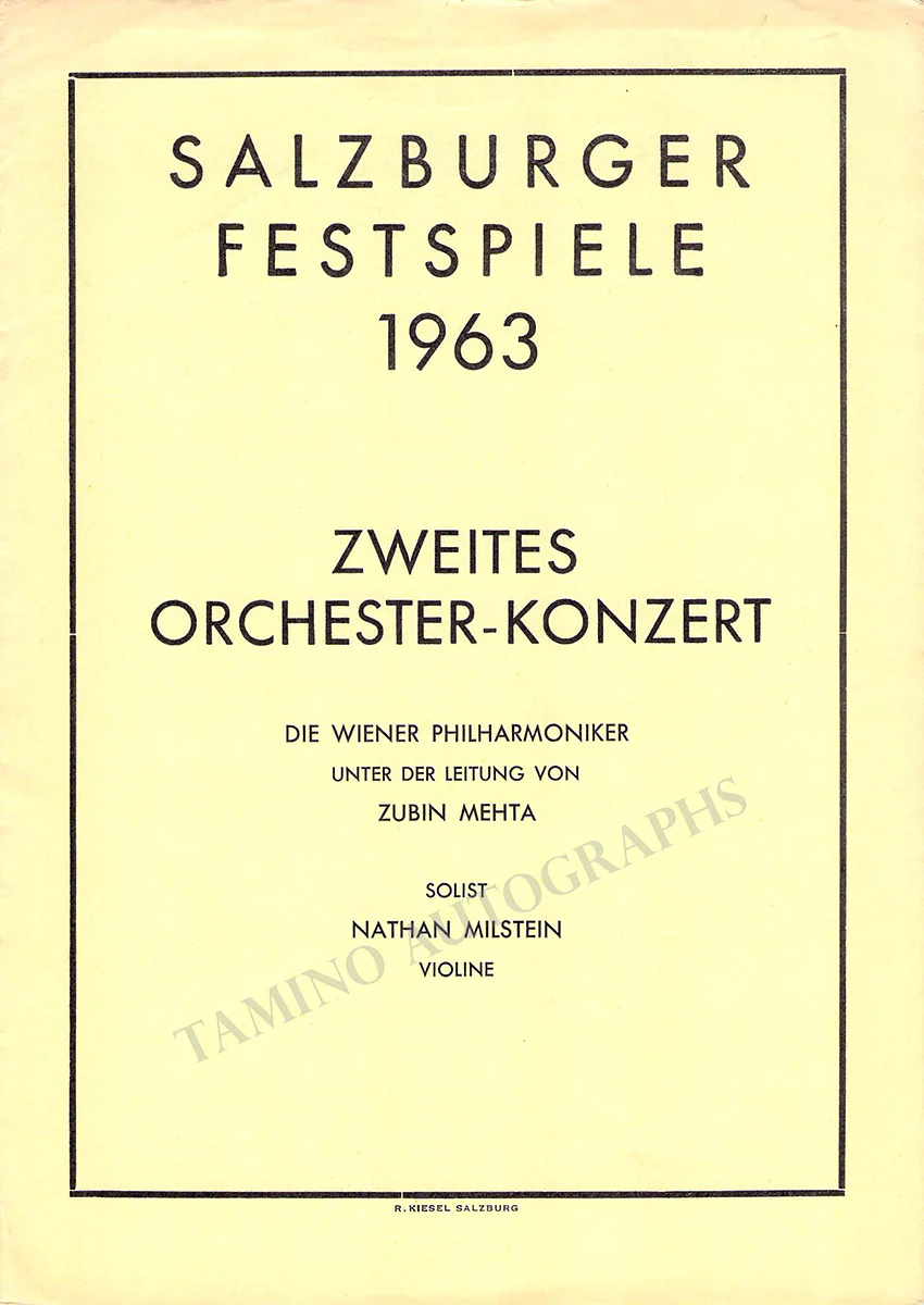 Milstein, Nathan - Unsigned Concert Programs (Various Options) - Image 7