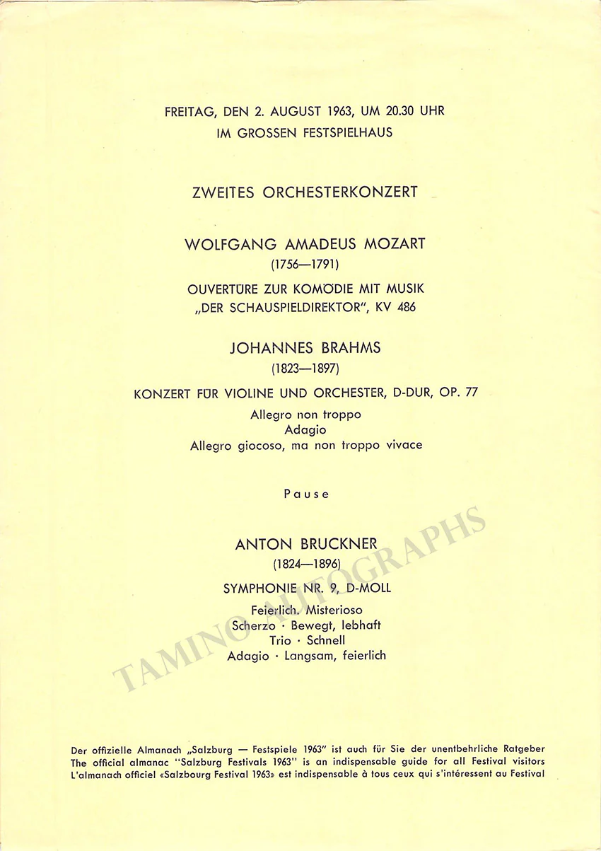Milstein, Nathan - Unsigned Concert Programs (Various Options) - Image 8