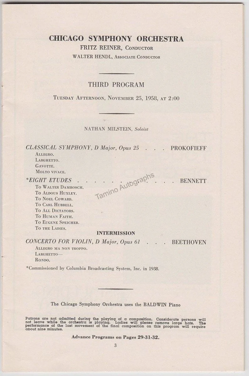 Milstein, Nathan - Unsigned Concert Programs (Various Options) - Image 9