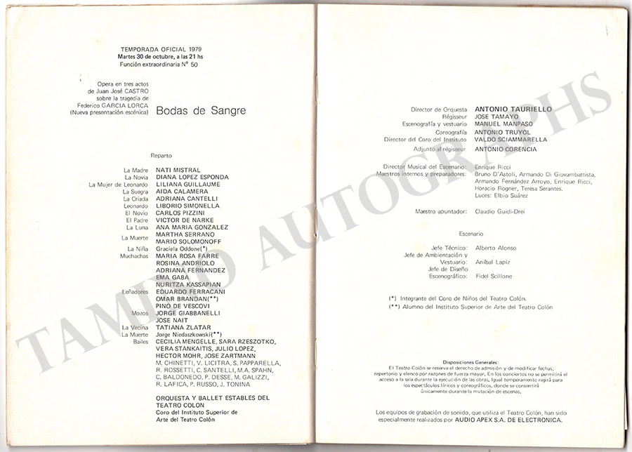 Mistral, Nati - Signed Program "Bodas de Sangre" 1979 - Image 2