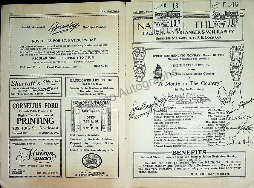 National Theatre - Lot of 8 Theater Signed Programs 1930-1932 - Image 7