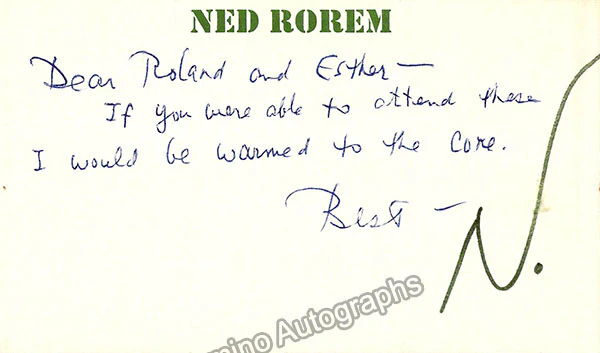 Rorem, Ned - Signed Photograph 1956 - Image 2