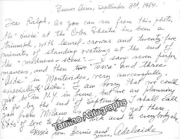 NEGRI, Adelaida (Various Autographs) - Image 11
