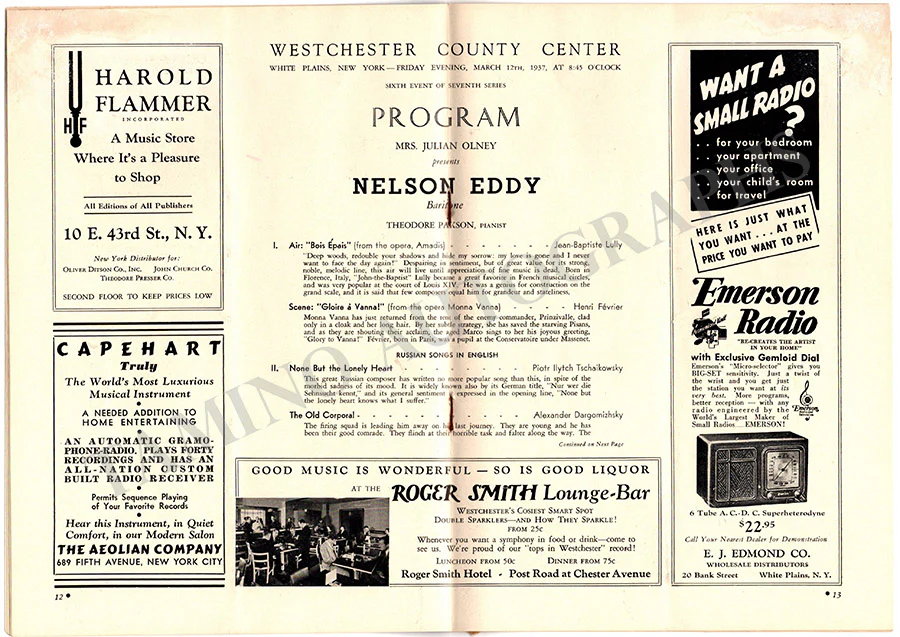 Eddy, Nelson - Signed Program New York 1937 - Image 2