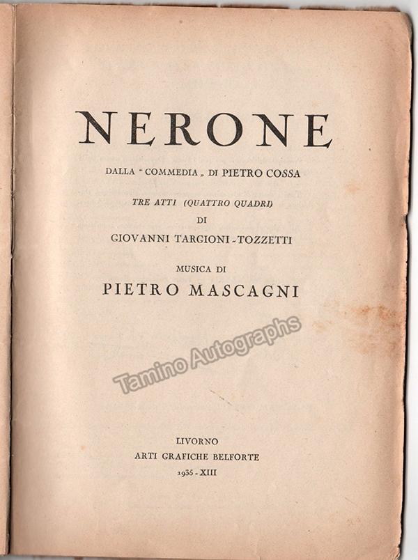Nerone - World Premiere Libretto-Program 1935 - Image 3