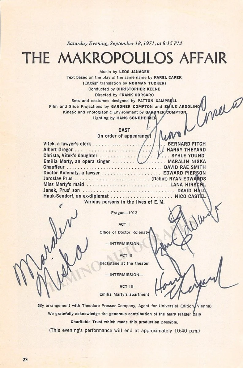 New York City Opera - Signed Cast Pages 1969-1977 (Various Autographs) - Image 19