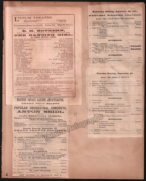 New York Opera and Theater Program Clip Album 1891-1894