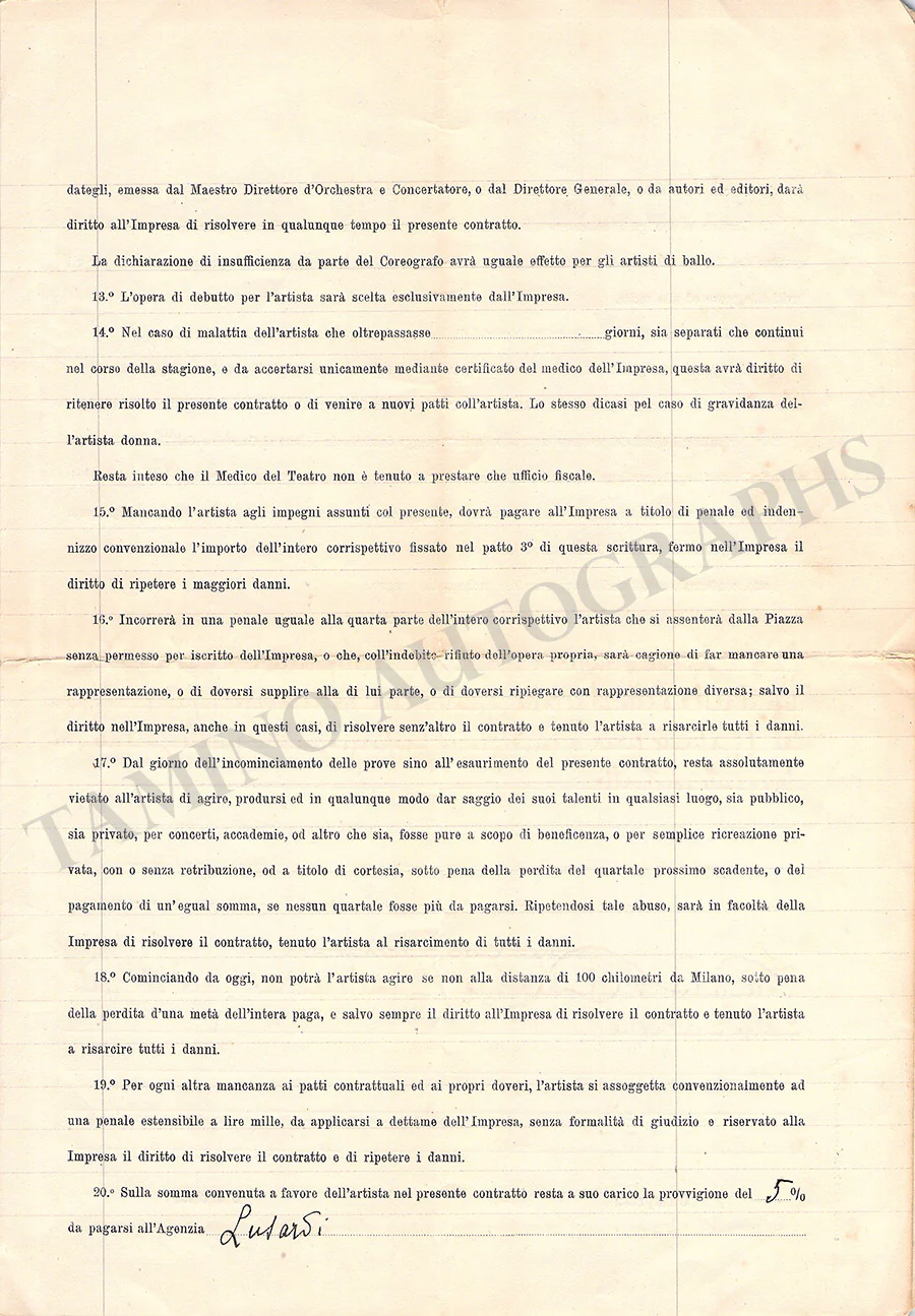 Morgana, Nina - Signed Document 1911 - Image 3