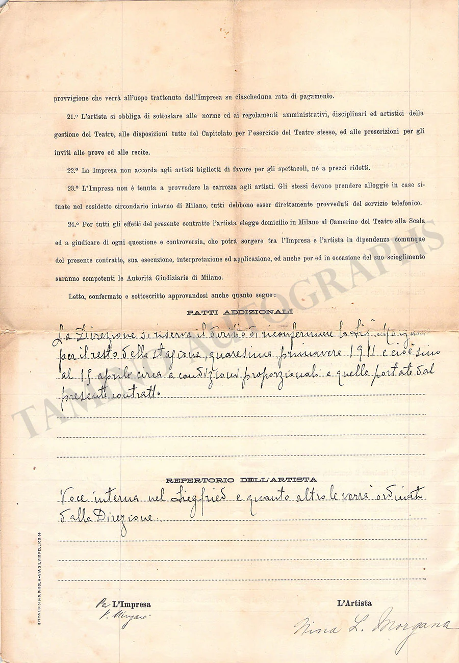 Morgana, Nina - Signed Document 1911 - Image 4