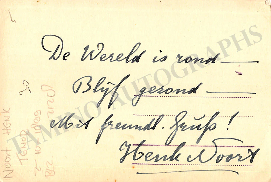 NOORT, Henk (Various Autographs) - Image 8