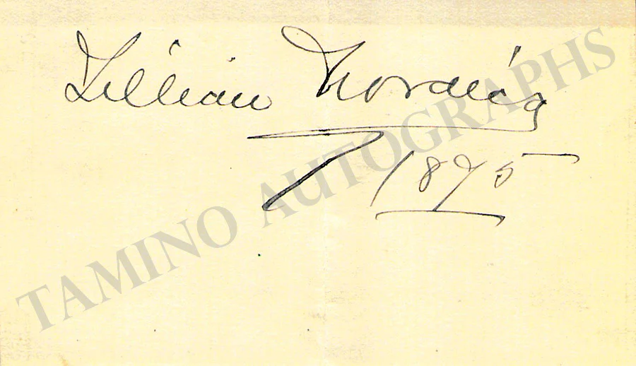 Nordica, Lillian - Signed Card 1895