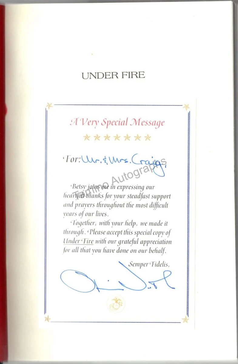 North, Oliver - Signed Book "Under Fire" - Image 2