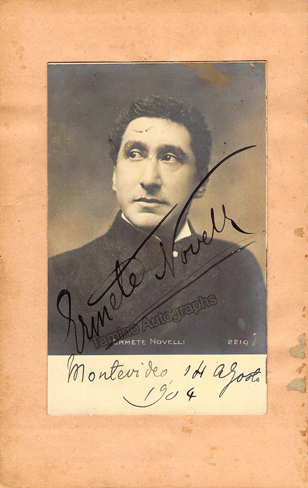 Novelli, Ermete - Signed Photograph with Additional Signature by Oscar Anselmi