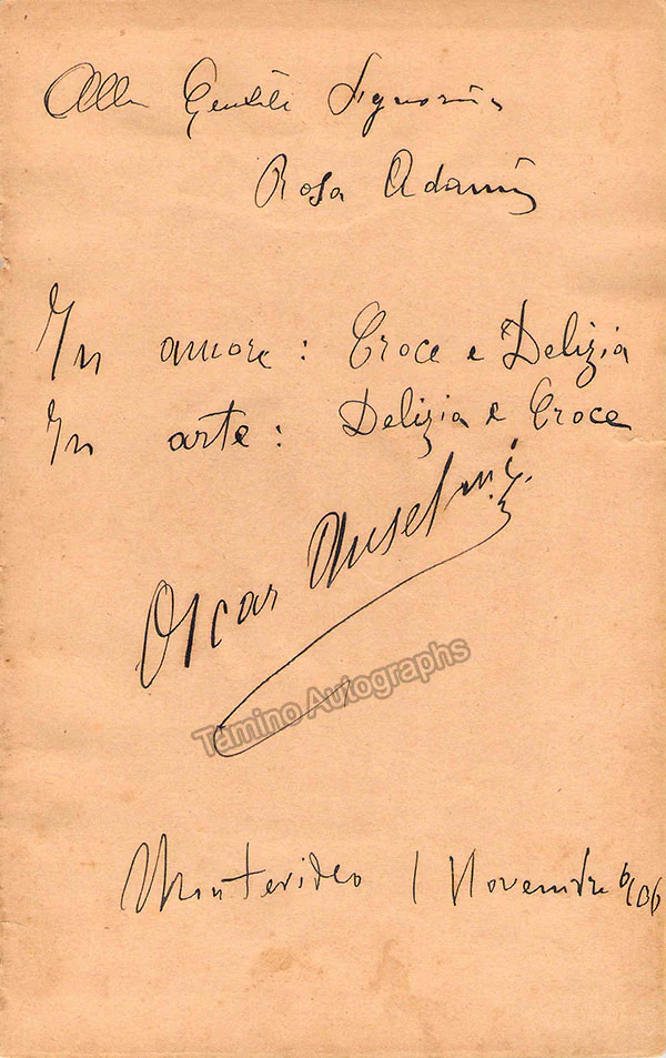 Novelli, Ermete - Signed Photograph with Additional Signature by Oscar Anselmi - Image 2