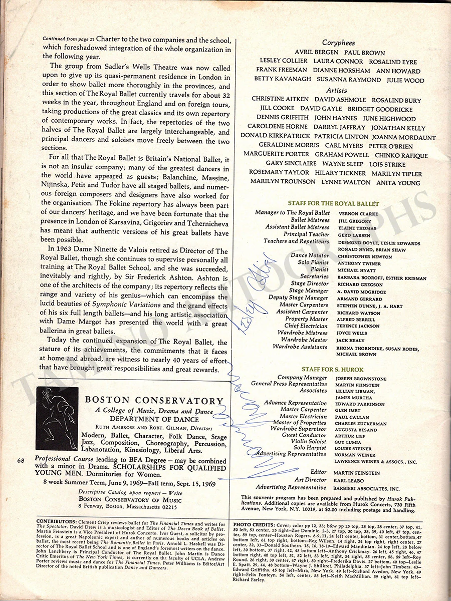 Nureyev, Rudolf - Fonteyn, Margot & Others - Signed Program Royal Ballet 1969 - Image 12