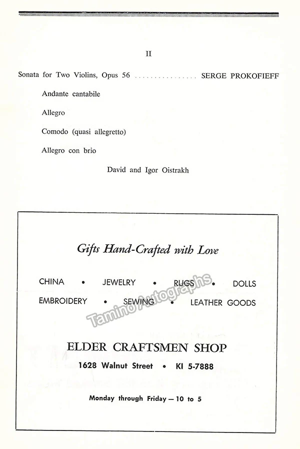 Oistrakh, David - Oistrakh, Igor - Double Signed Program - Image 4