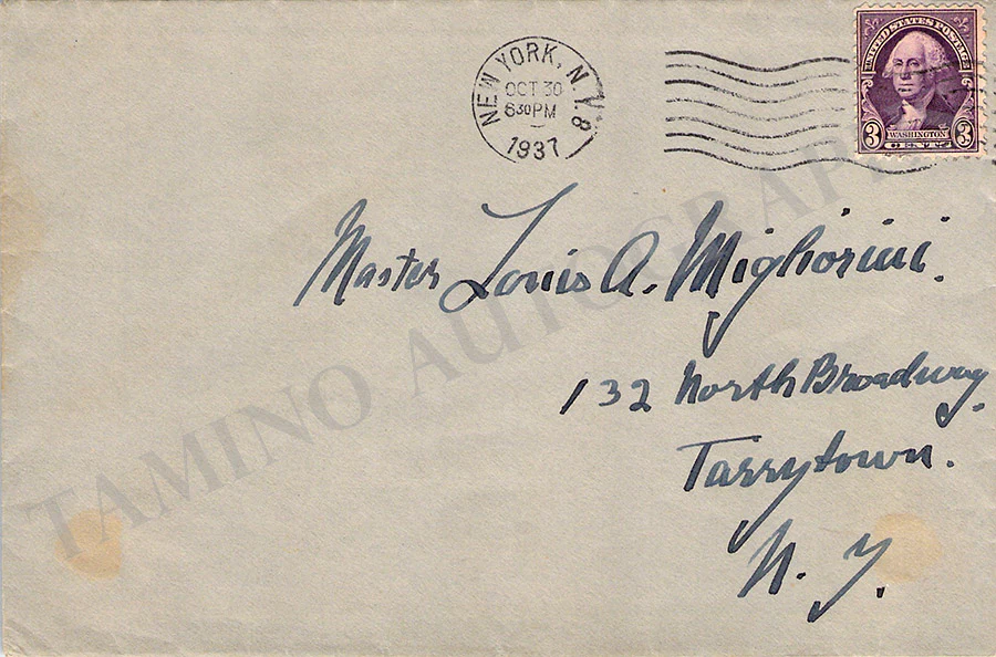 Fremstad, Olive - Autograph Note Signed 1937 - Image 2