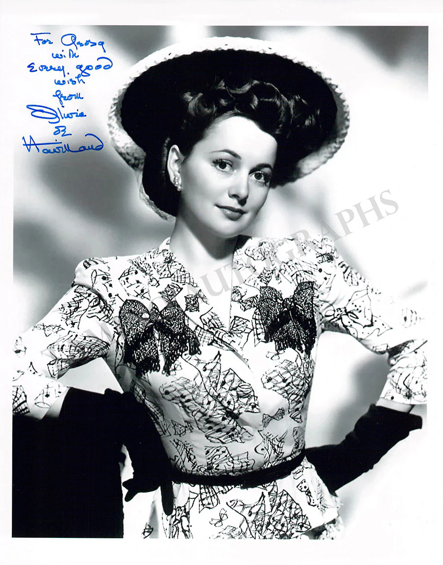 De Havilland, Olivia - Various Autographs