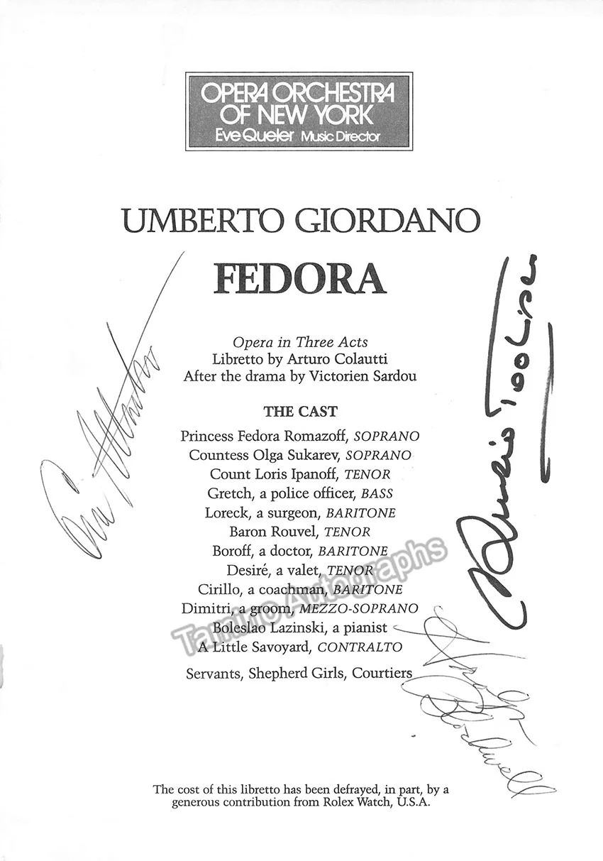 Opera Orchestra of New York - Collection of 24 Signed Cast Pages 1975-1990s - Image 5