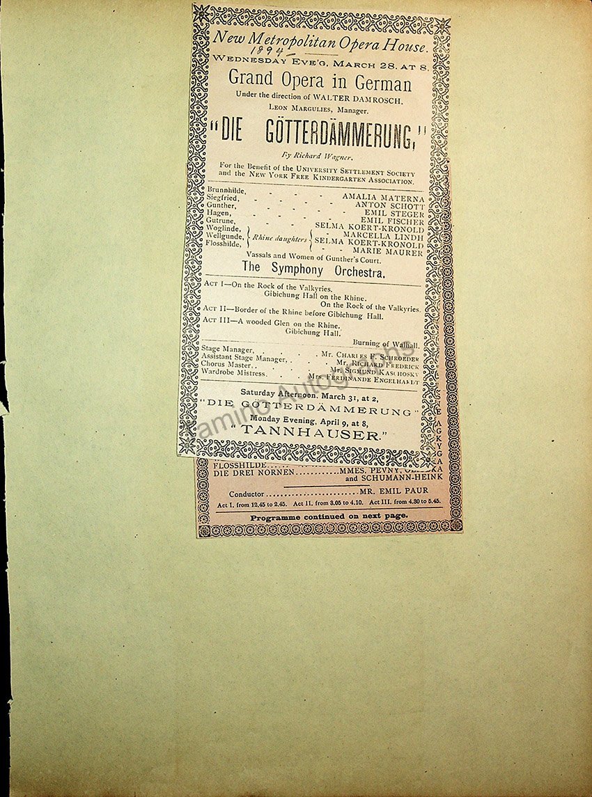 Opera Program Clip Album 1887-1919 - Image 15
