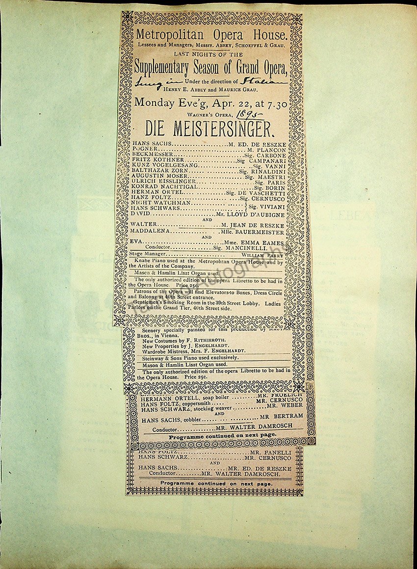 Opera Program Clip Album 1887-1919 - Image 17