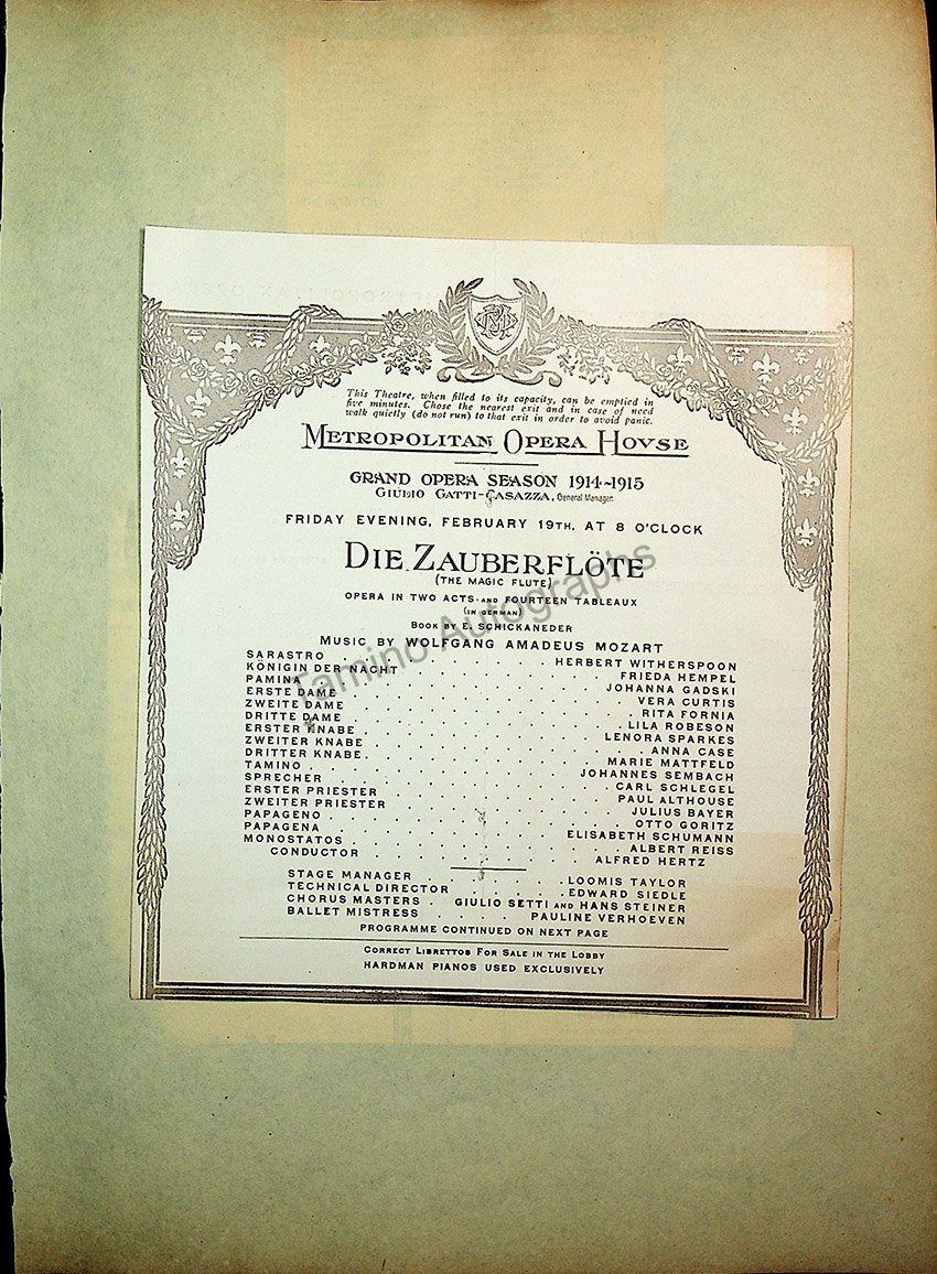 Opera Program Clip Album 1887-1919 - Image 29