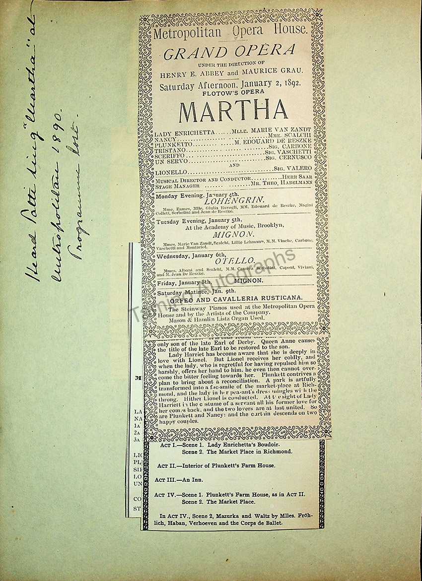 Opera Program Clip Album 1887-1919 - Image 34