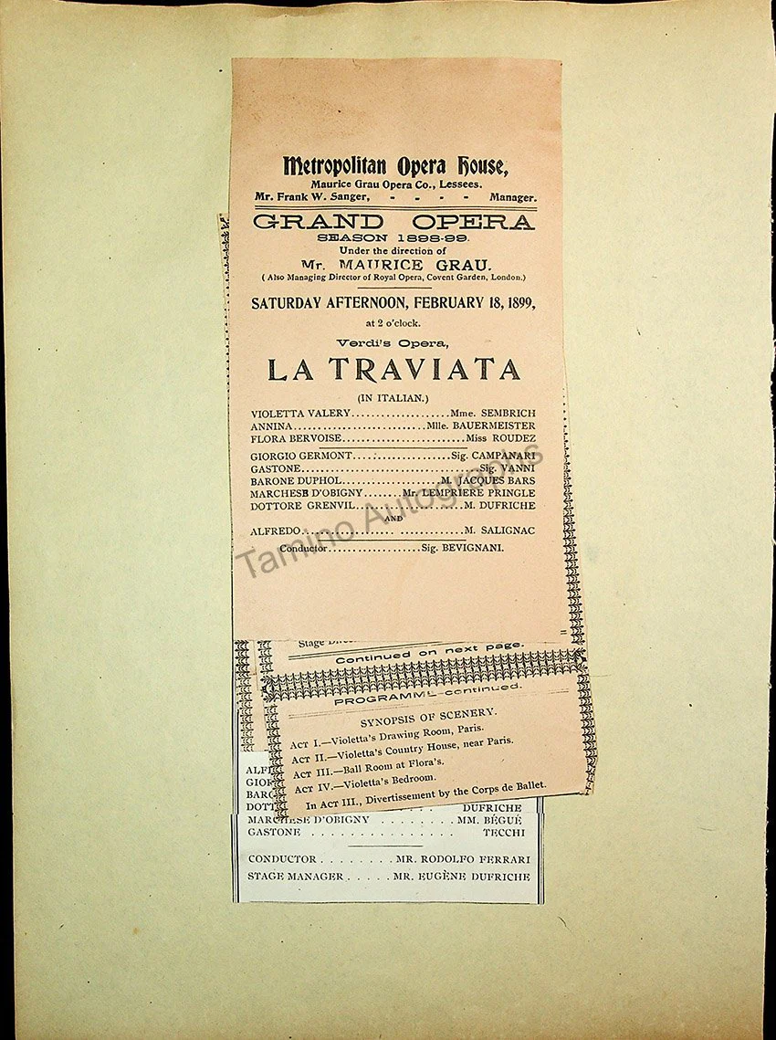 Opera Program Clip Album 1887-1919 - Image 41