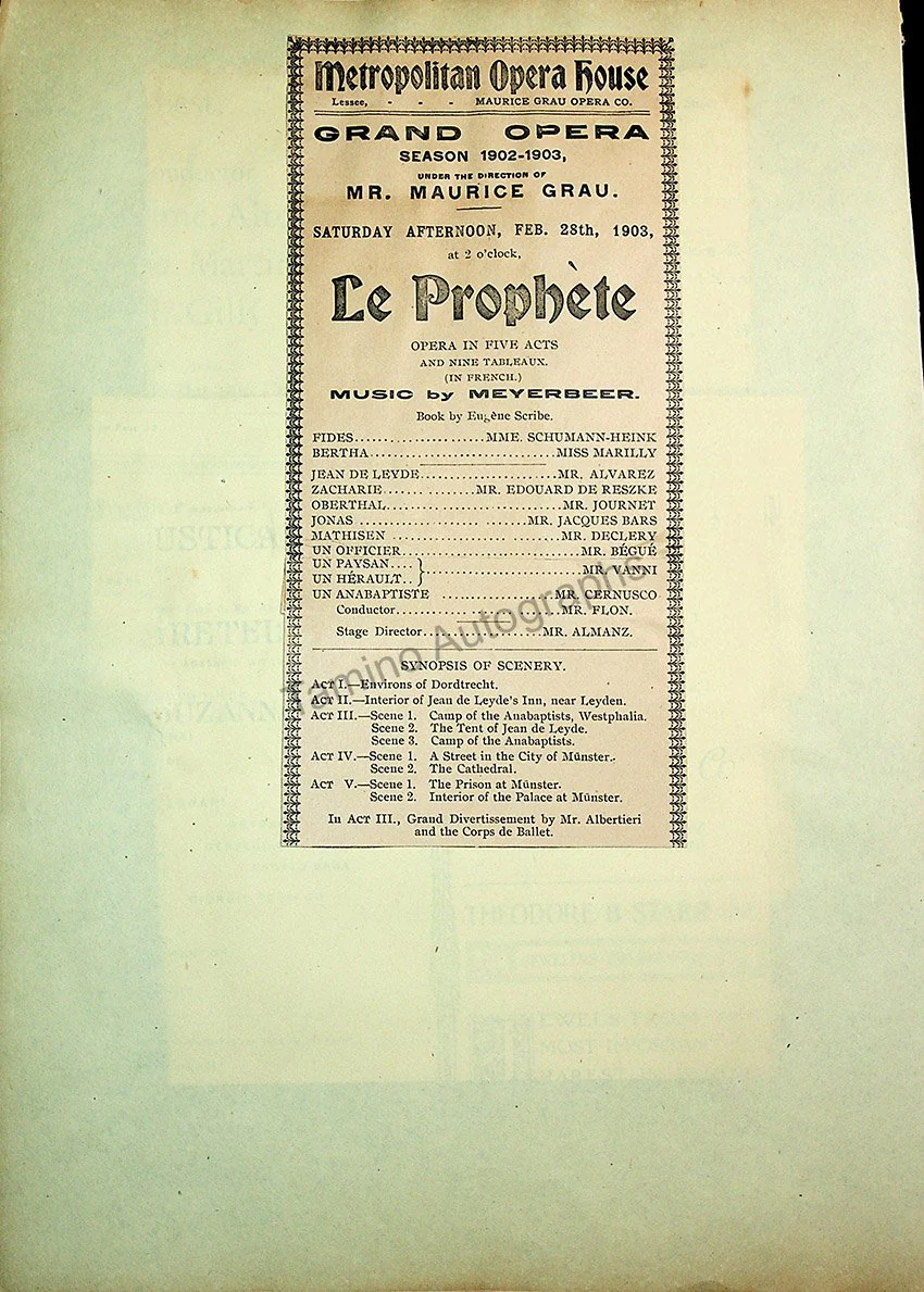 Opera Program Clip Album 1887-1919 - Image 67