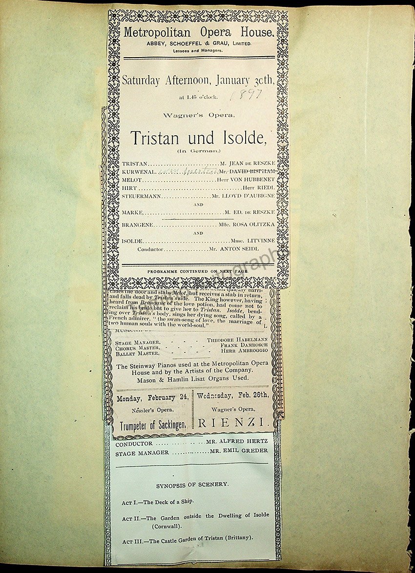Opera Program Clip Album 1887-1919 - Image 7