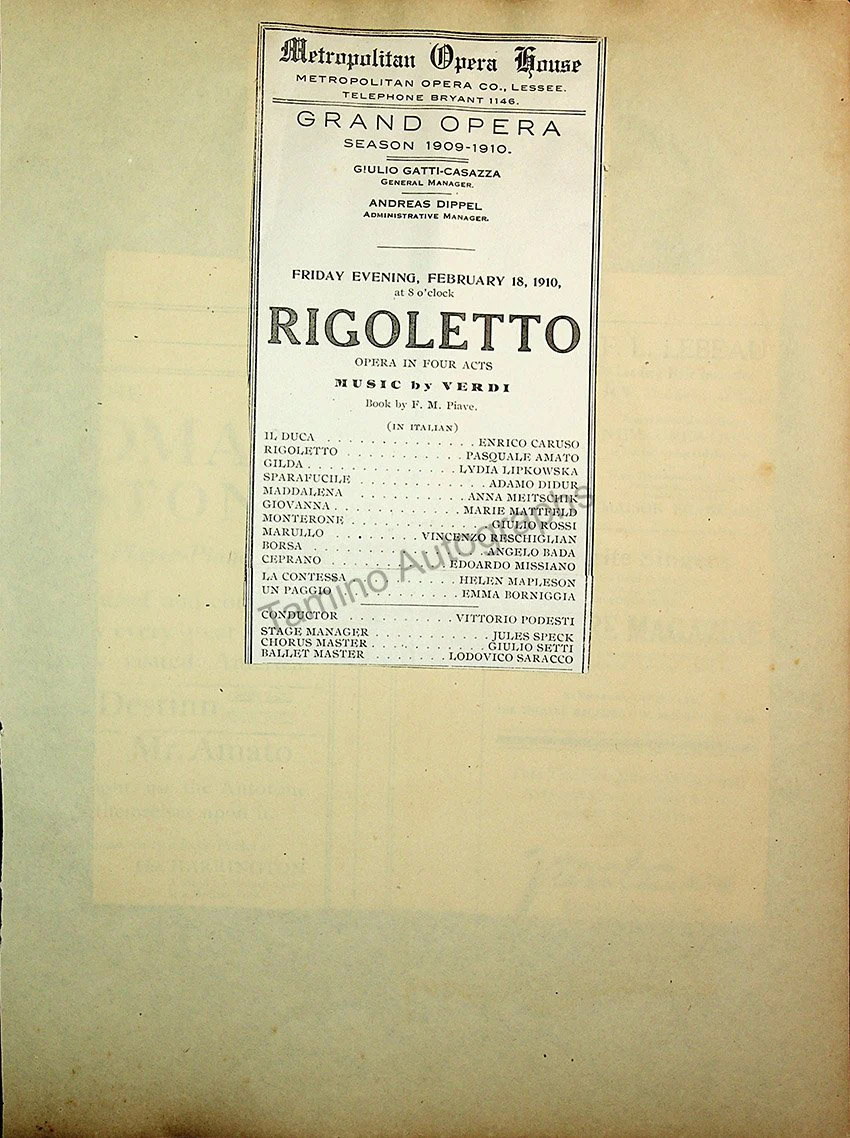 Opera Program Clip Album 1887-1919 - Image 73