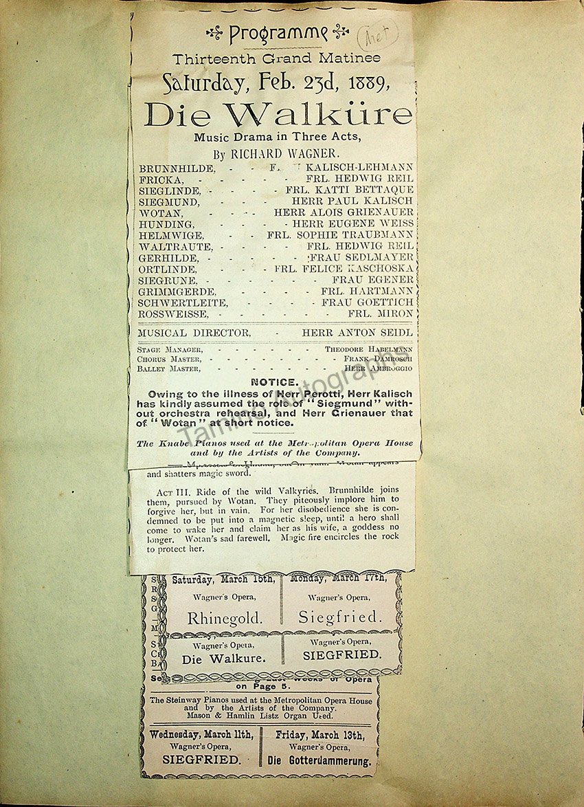 Opera Program Clip Album 1887-1919 - Image 9