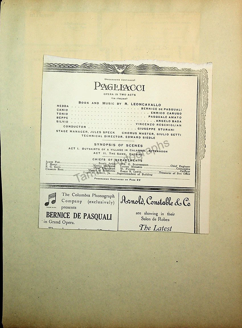 Opera Program Clip Album 1887-1919 - Image 99