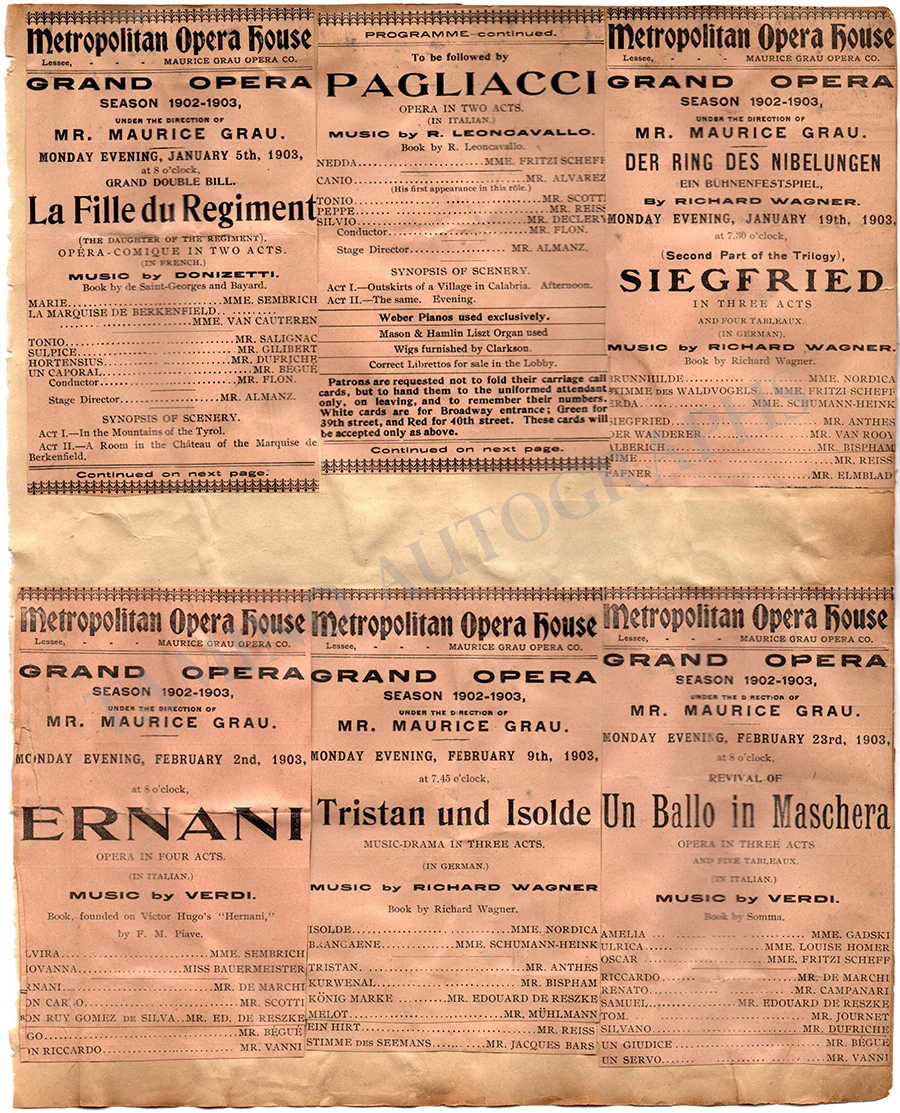Opera Unsigned Program Clips - Set of 48 Pages - Image 3