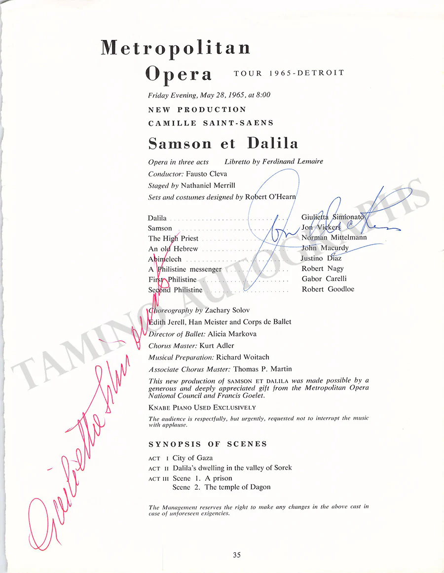 Opera Singers - Collection of 50+ Signed Cast Pages - Image 37