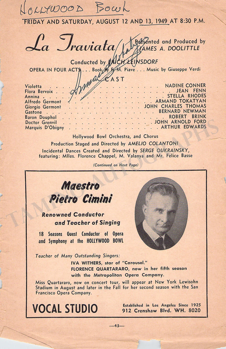 Opera Singers - Collection of 19 Signed Cast Pages - Image 7