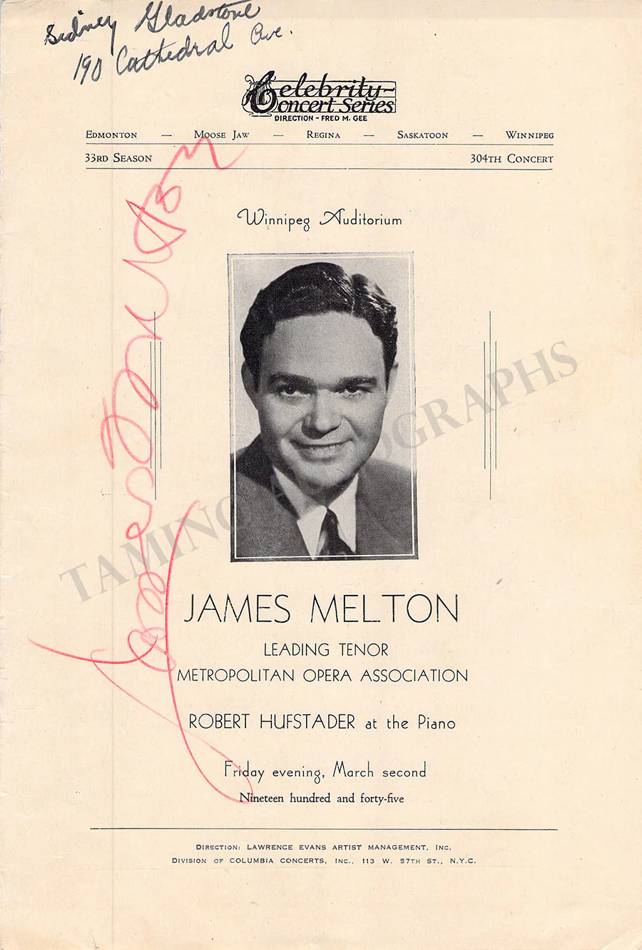 Opera Singers - Signed Program Covers 1943-1946 - Image 3