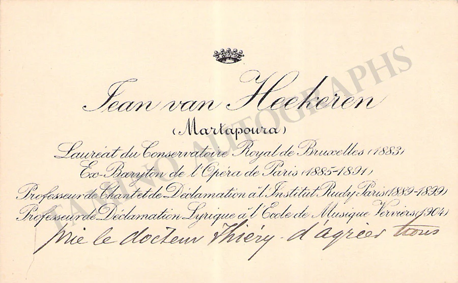 Opera Singers - Signed Vintage Visiting Cards (E - H) - Image 2