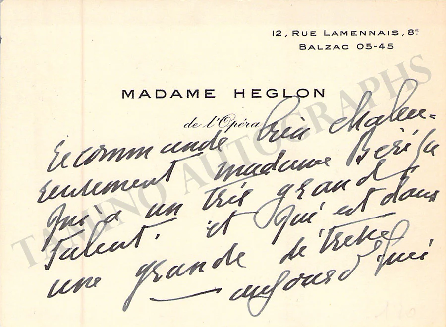 Opera Singers - Signed Vintage Visiting Cards (E - H) - Image 56