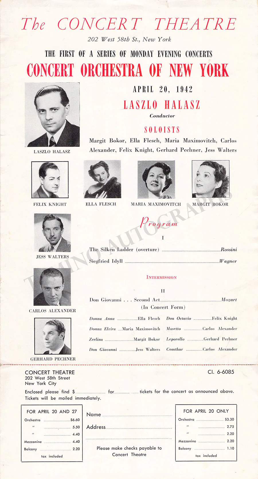 Opera Singers - Lot of 240+ Playbills - Image 79