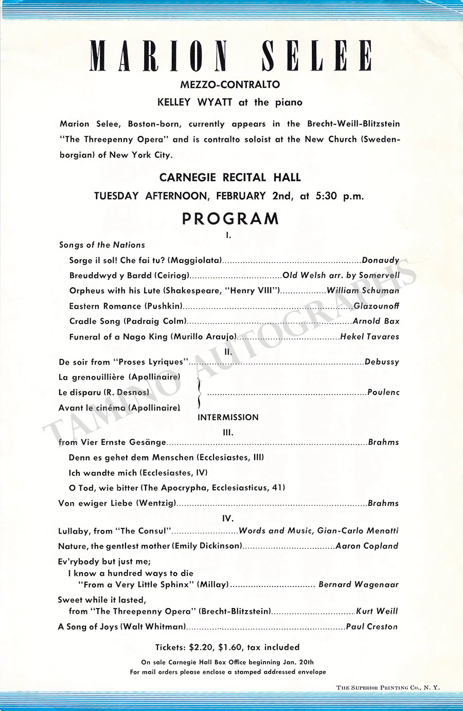 Opera Singers - Lot of 240+ Playbills - Image 97