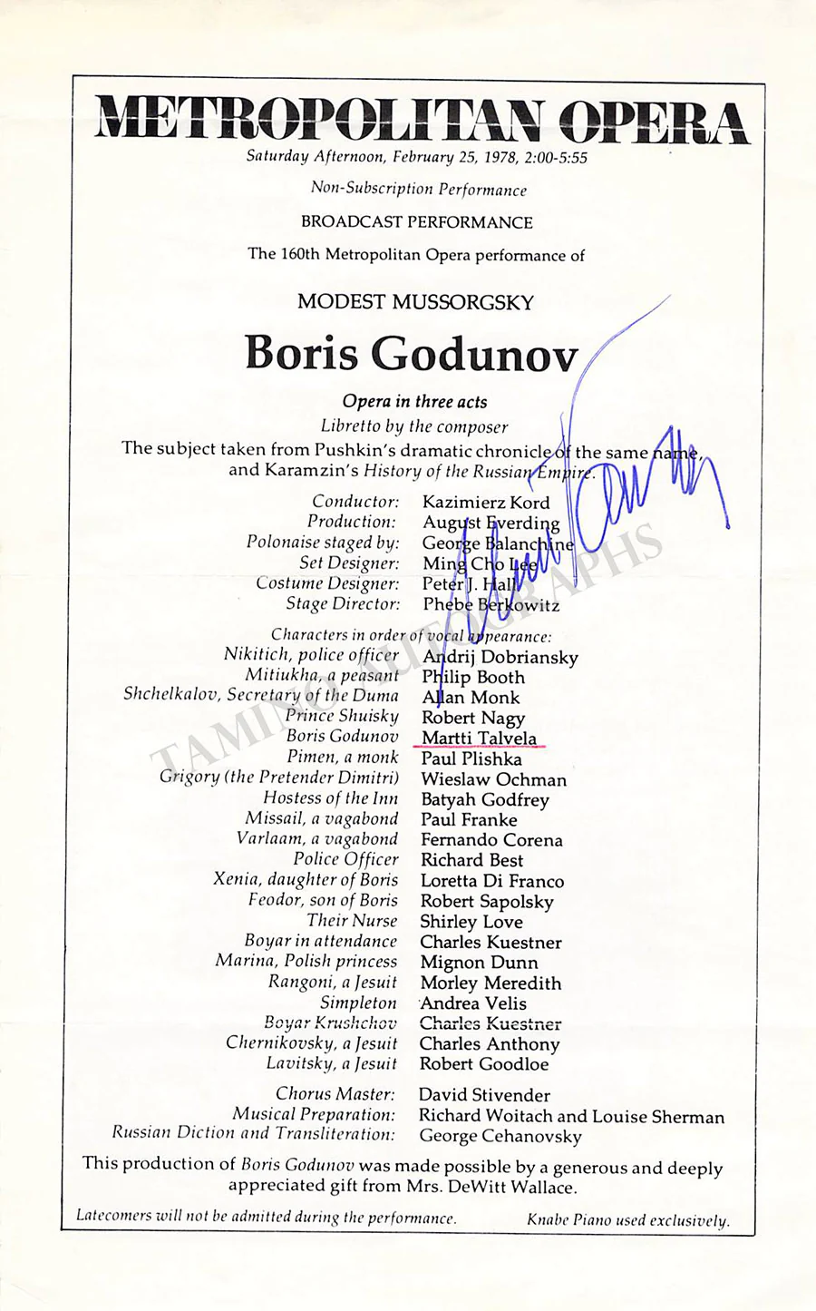 Opera Singers Signed Cast Pages – Lot of 86 - Image 60