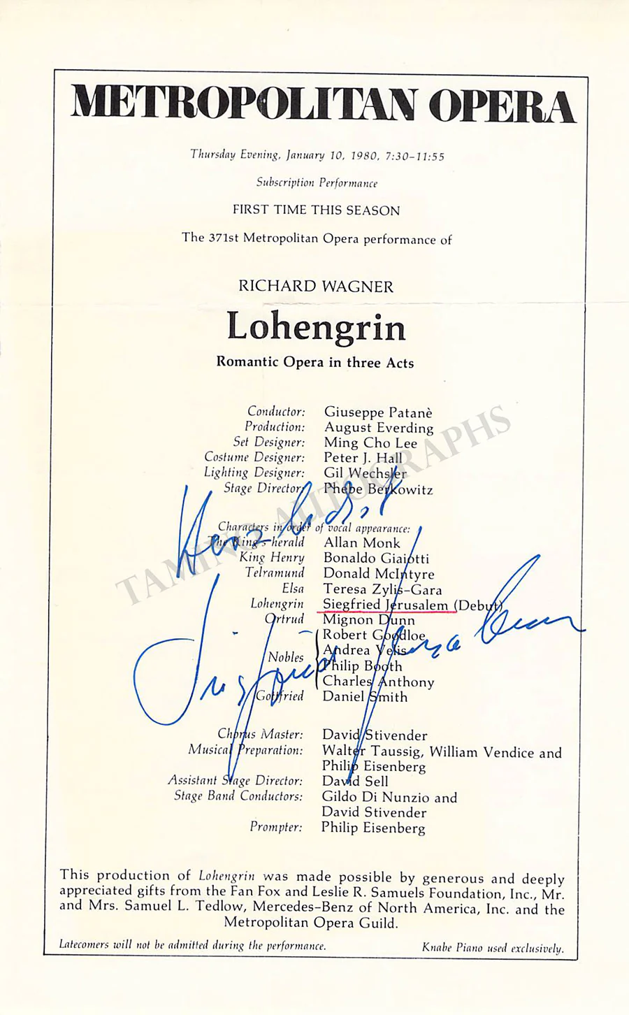 Opera Singers Signed Cast Pages – Lot of 86 - Image 78