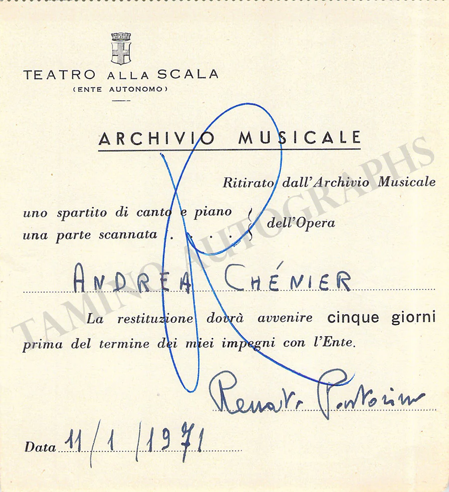 Opera Singers - Lot of 28 La Scala Receipts & Contracts - Image 19