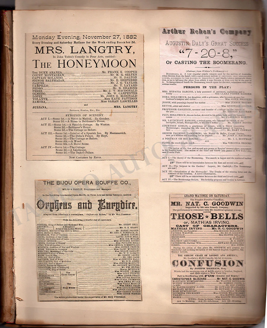 Opera & Theater Scrapbook - Collection of 80+ Clips & Programs New York 1882-1910 - Image 2