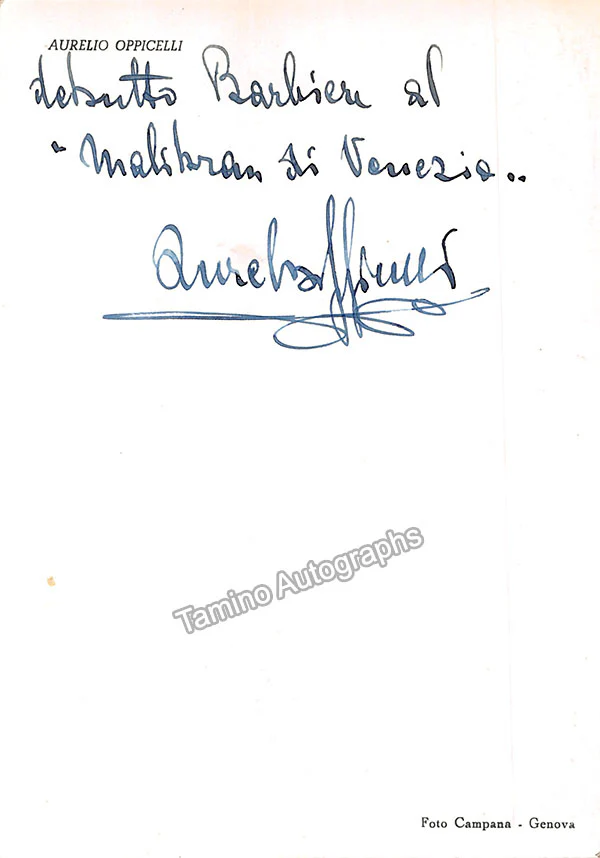 OPPICELLI, Aurelio (Various Autographs) - Image 7