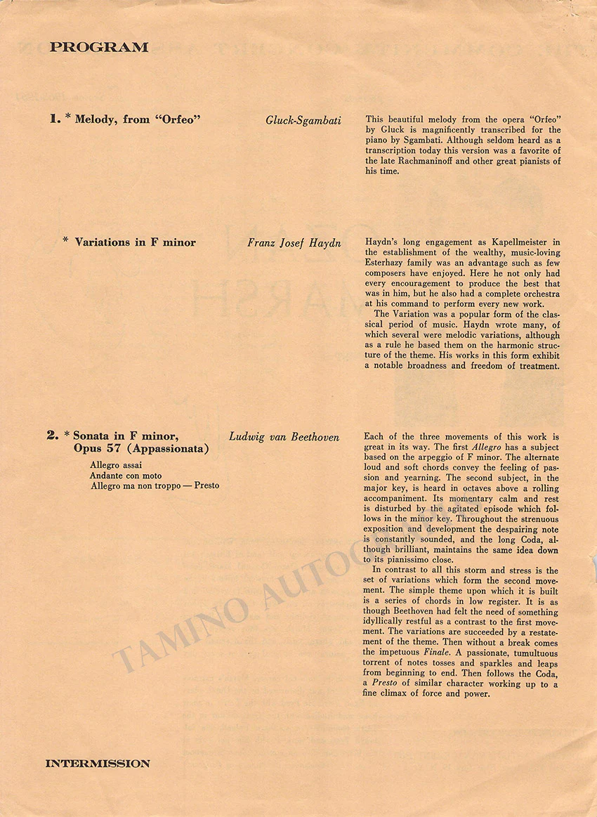 Marsh, Ozan - Signed Program New York 1964 - Image 2