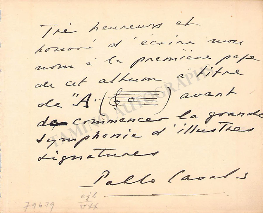 Casals, Pablo - Autographs & Manuscripts (Various Options) - Image 11