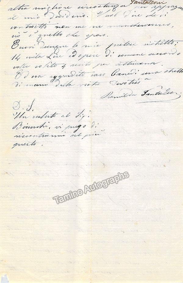 Pantaleoni, Romilda - Autograph Letter Signed - Image 2